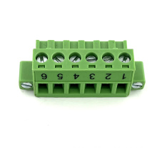 Customized number printings pitch 5.08mm plug-in female terminal block connector with flange screws